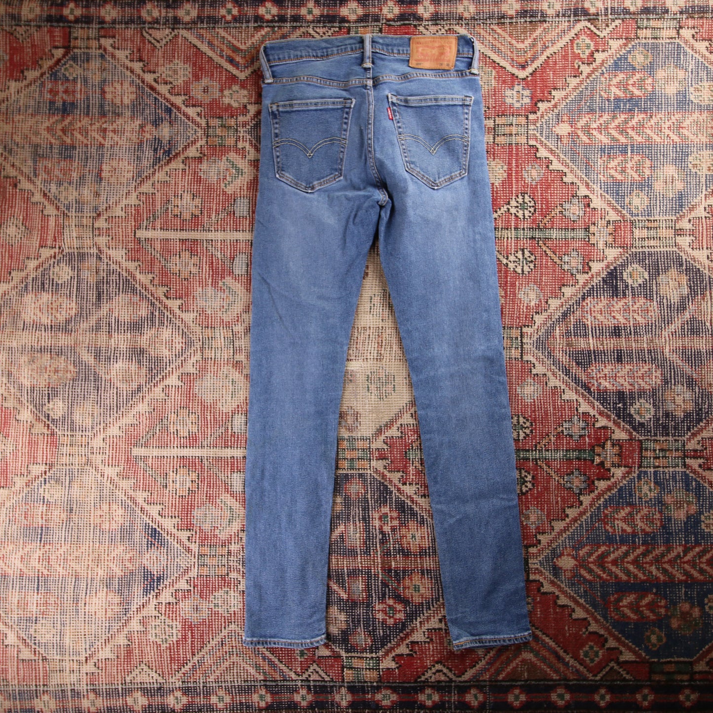 Levi's 519 Red Tab W28 L30 Slim Blue Denim Jeans