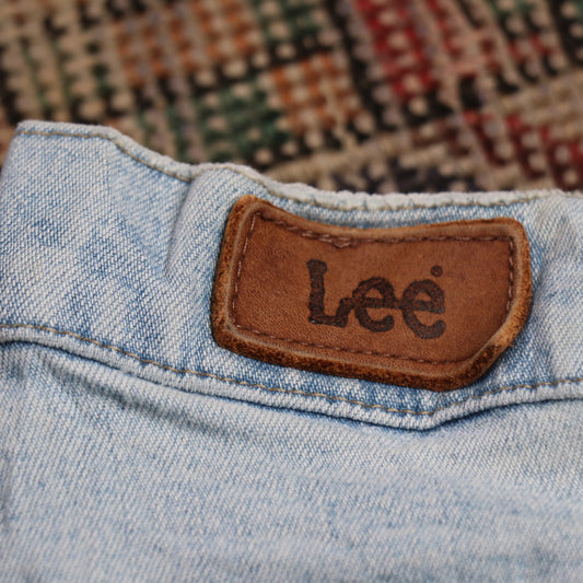 Lee W30 L32 Straight Leg Relaxed Fit Classic Ripped Style Blue Denim Jeans