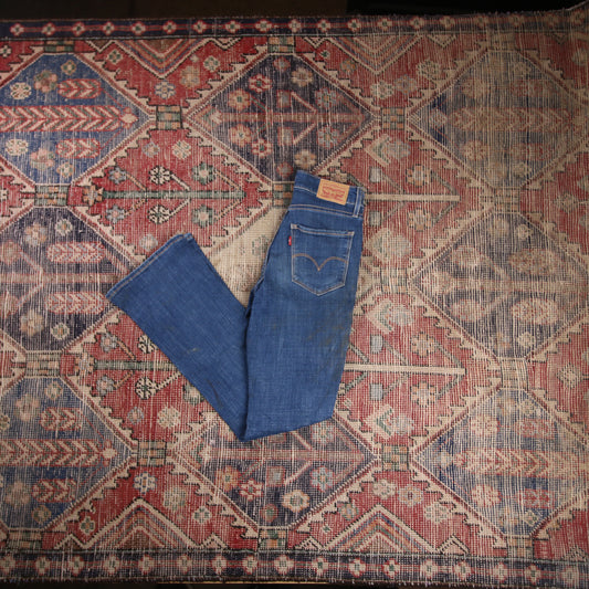 Levi's 725 W24 L28 Flared Blue Denim Jeans