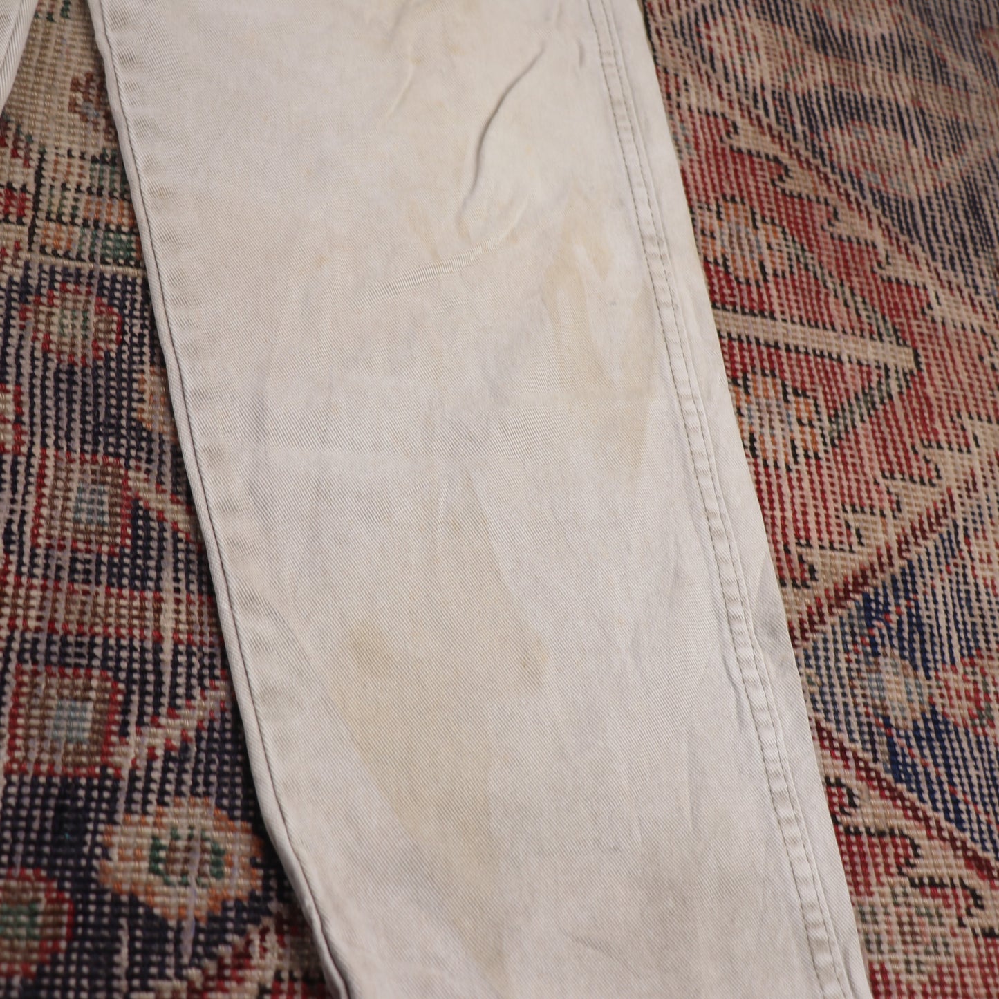 Wrangler W34 L28 Straight Leg Relaxed Fit Beige Denim Jeans