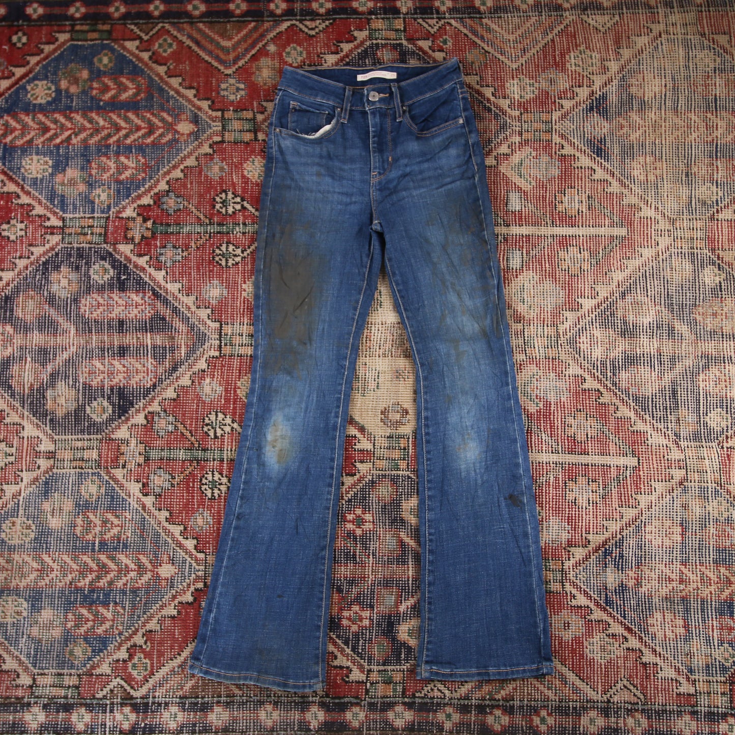 Levi's 725 W24 L28 Flared Blue Denim Jeans