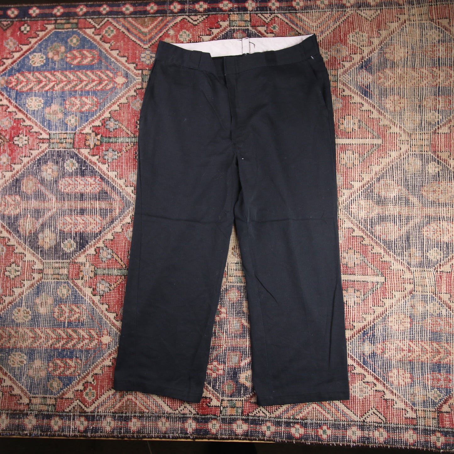 Dickies W38 L25 Straight Leg Black Cotton Blend Trousers