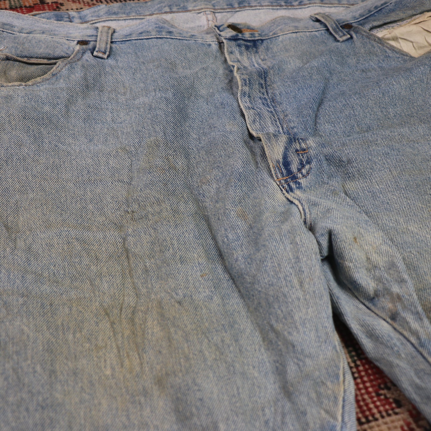 Wrangler W42 L30 Straight Leg Relaxed Fit Blue Denim Jeans