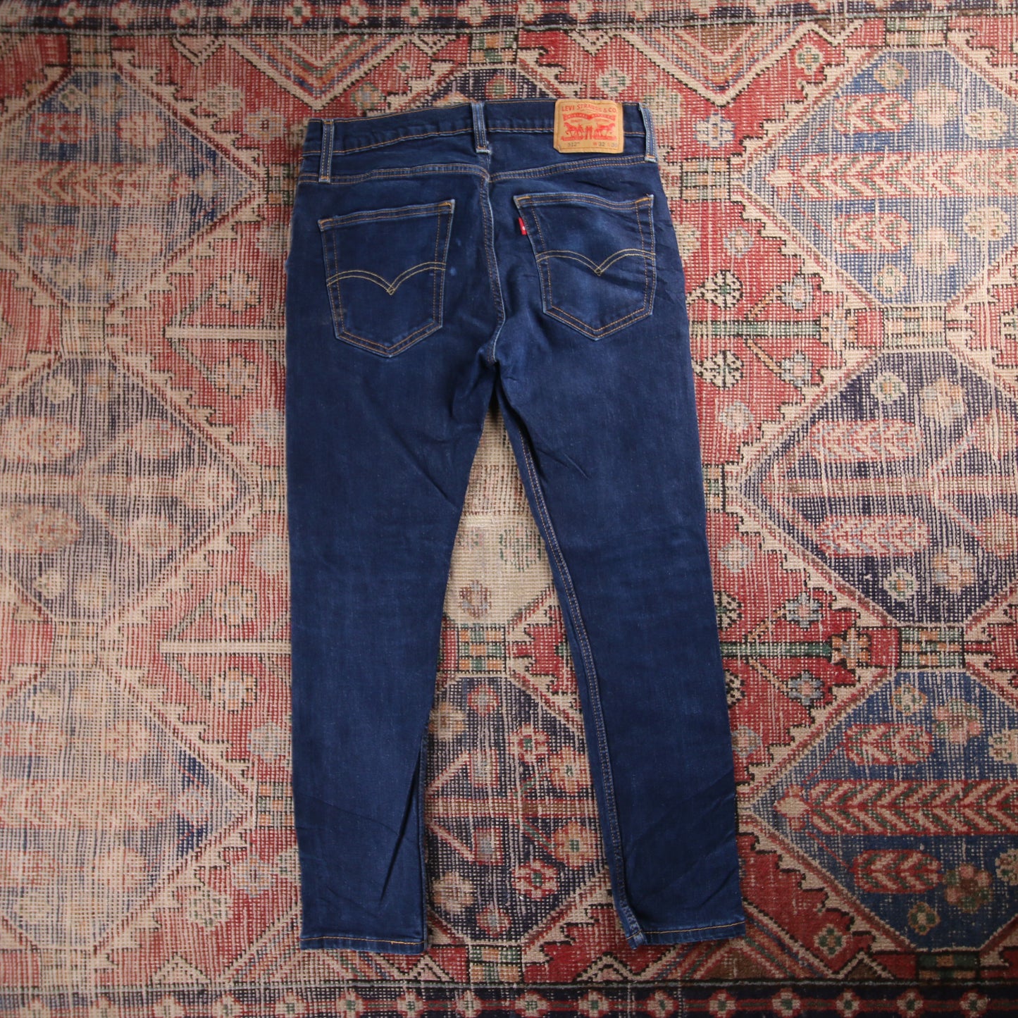 Levi's 512 Red Tab W32 L28 Tapered Leg Slim Fit Blue Denim Jeans