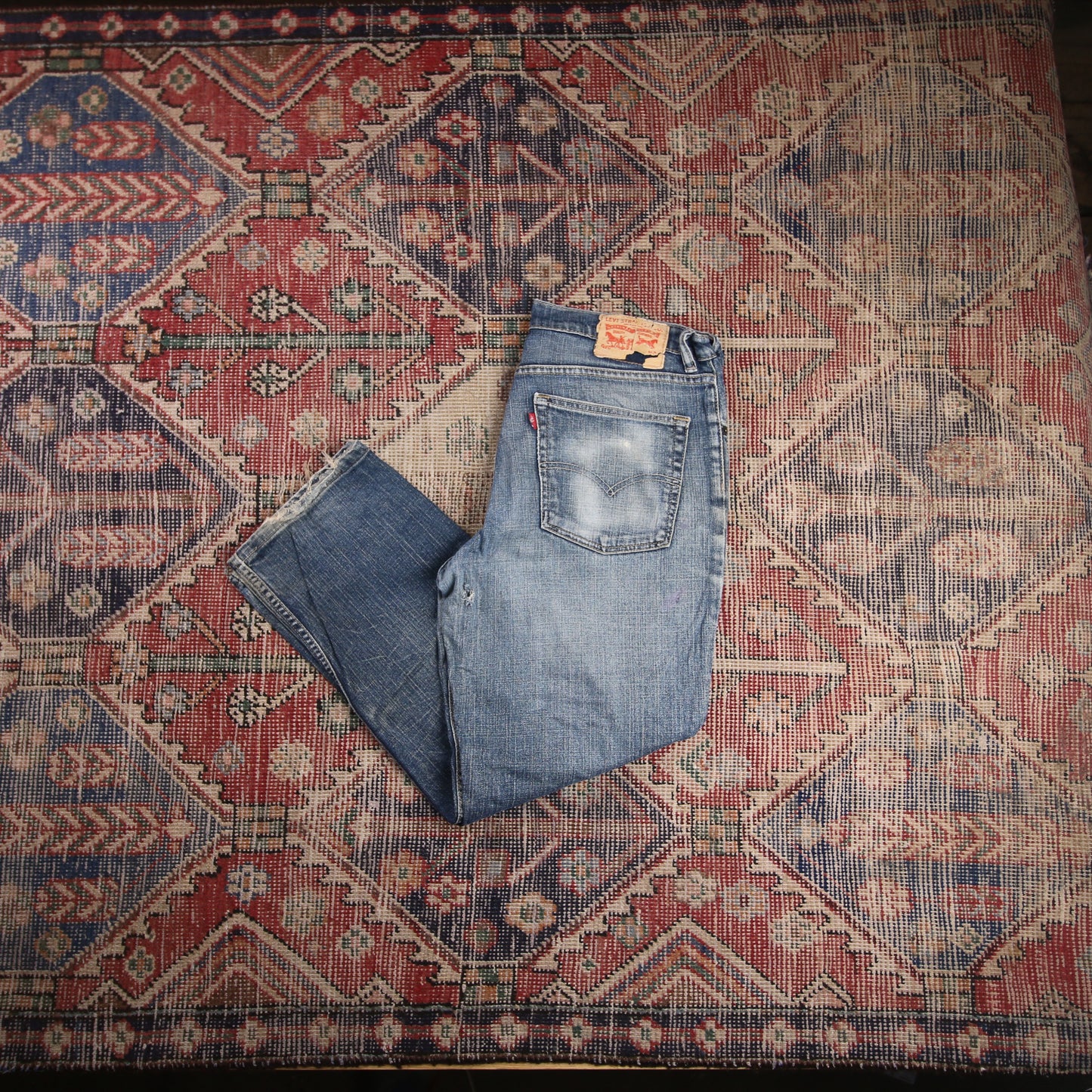 Levi's W36 L27 Straight Leg Loose Fit Blue Denim Jeans