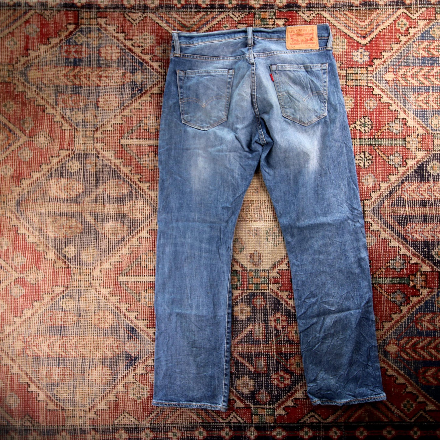 Levi's 514 Orange Tab W32 L30 Straight Leg Blue Denim Jeans