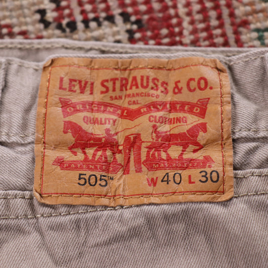 Levi's 505 W38 L28 Straight Leg Regular Fit Beige Denim Jeans