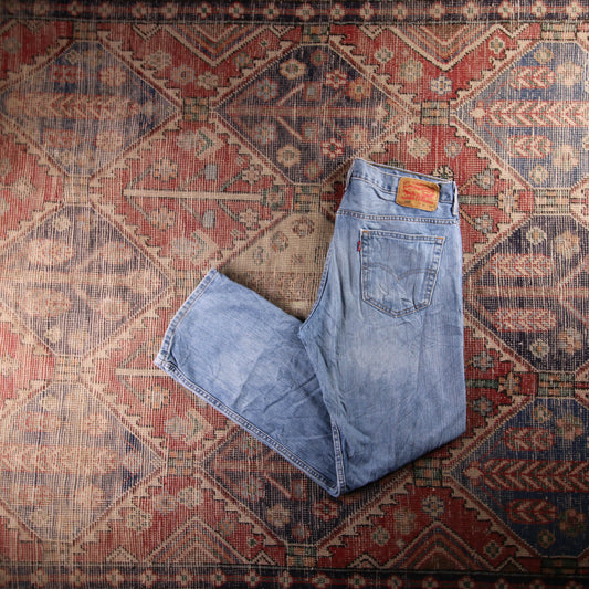 Levi's 569 Red Tab W36 L32 Straight Leg Loose Fit Classic Ripped Style Blue Deni