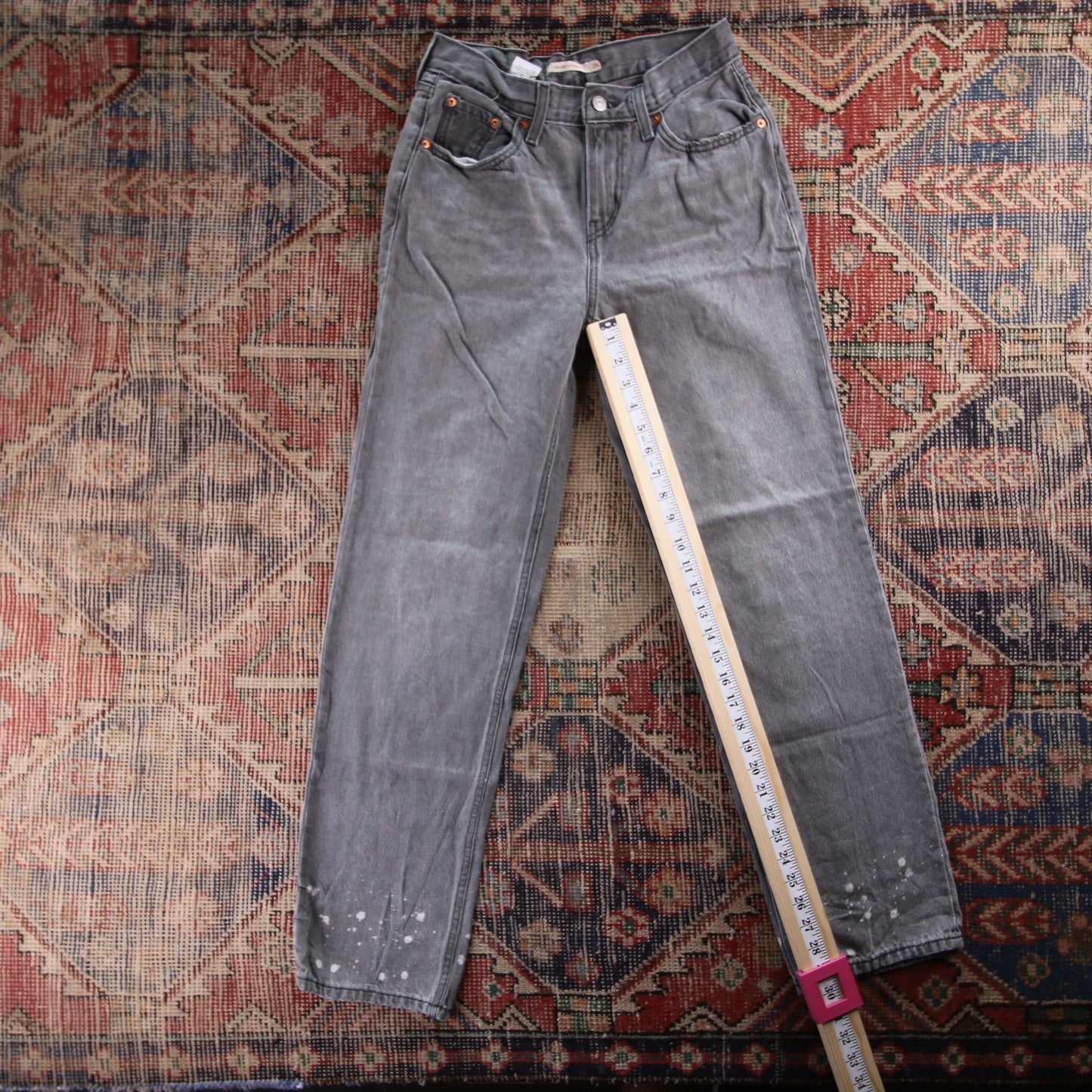 Levi's 501 Red Tab W28 L30 Original Fit Grey Denim Jeans