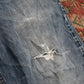 Lee W38 L27 Straight Leg Relaxed Fit Classic Ripped Style Blue Denim Jeans