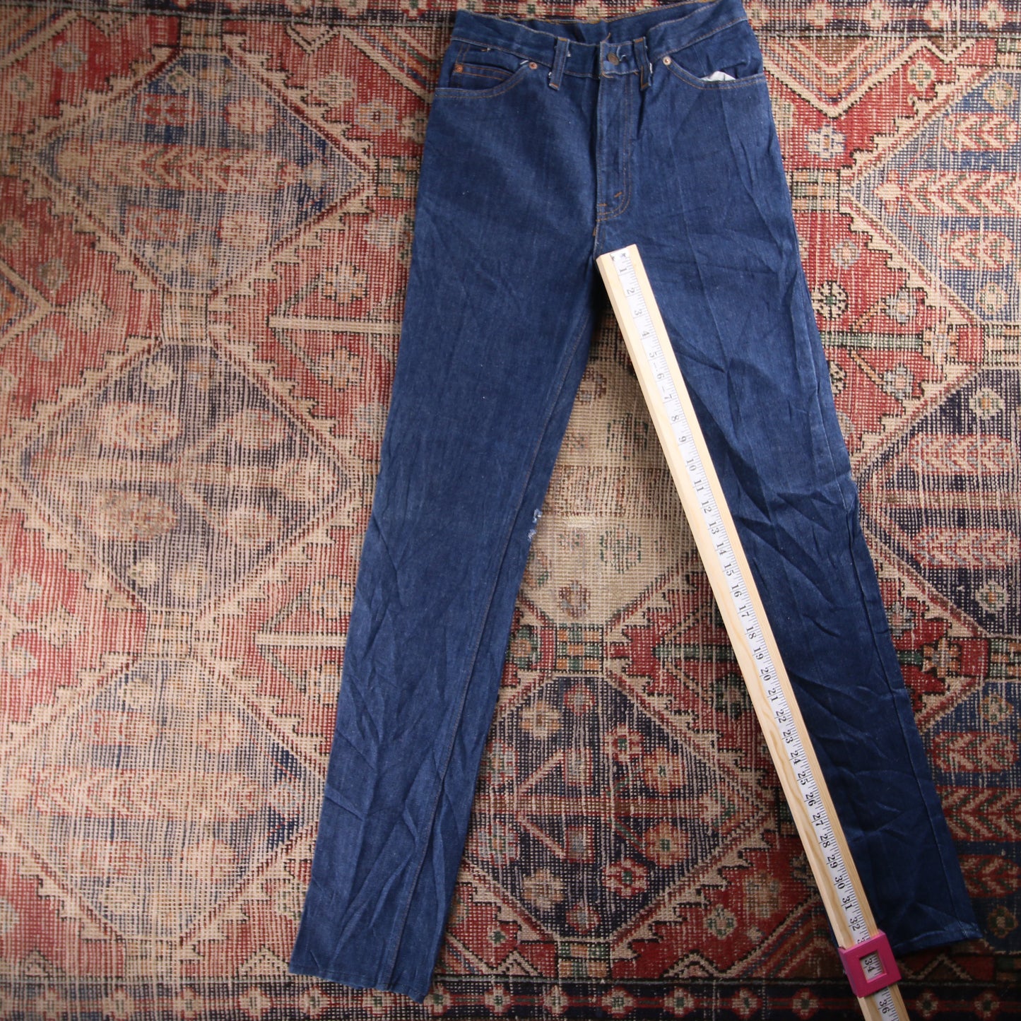 Levi's 730 Orange Tab W26 L34 Straight Leg Blue Denim Jeans