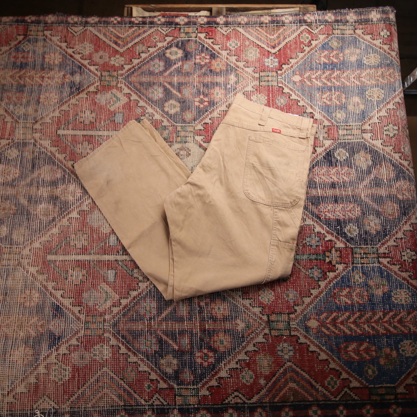 Wrangler W40 L30 Carpenter Beige Cotton Blend Trousers