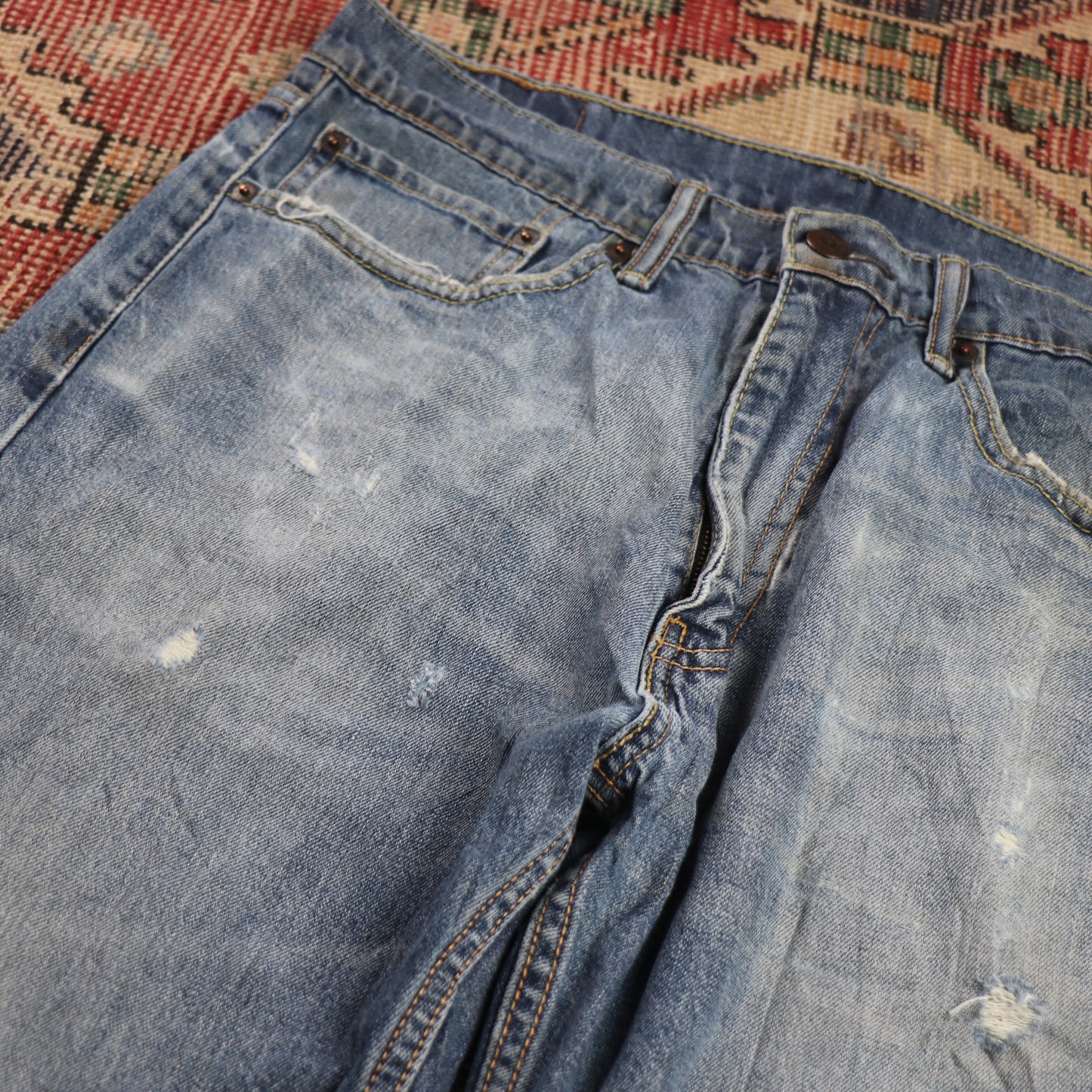 Levi's 505 W34 L32 Straight Leg Regular Fit Blue Denim Jeans