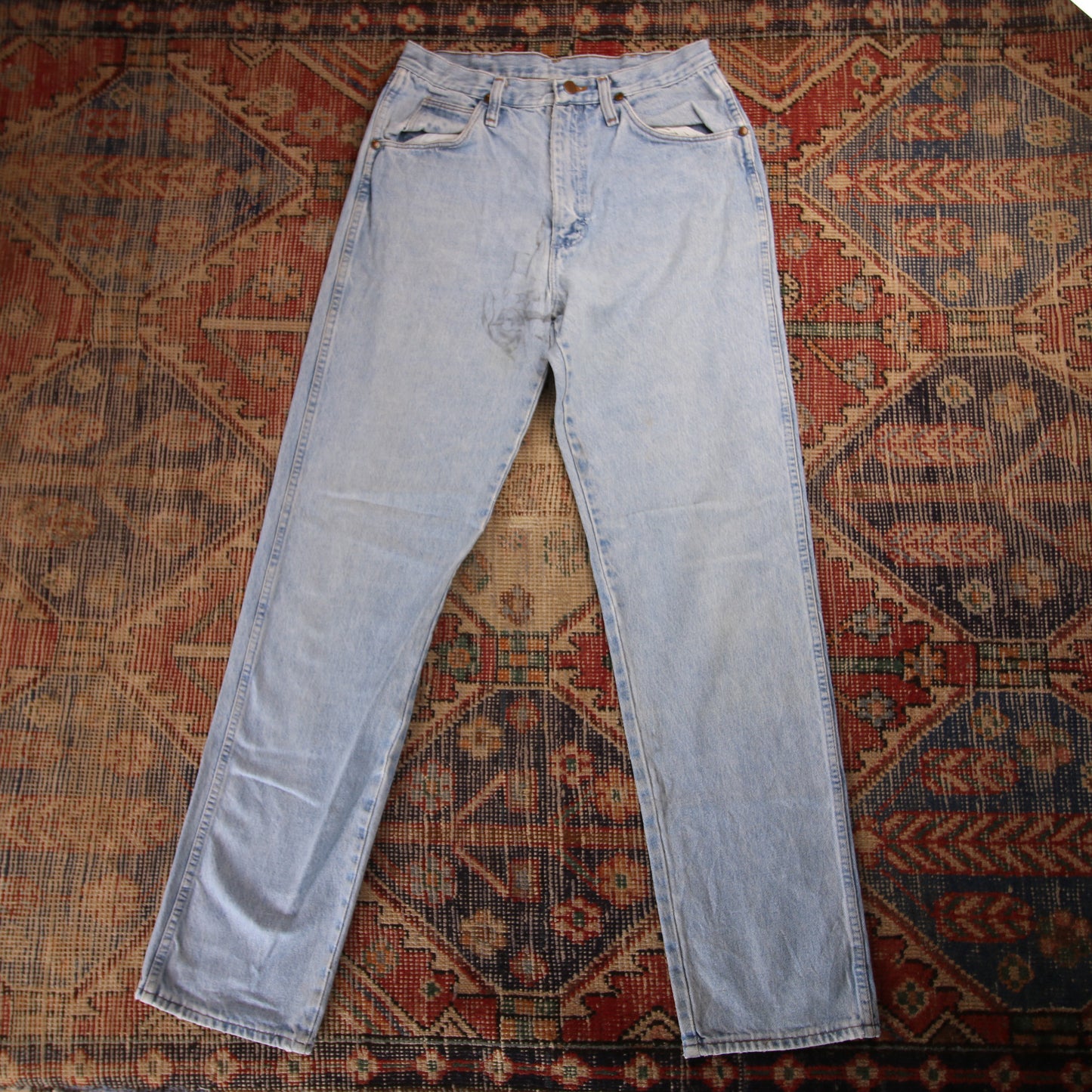 Wrangler W28 L32 Straight Leg Blue Denim Jeans
