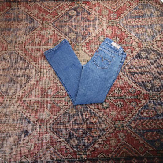 Levi's W28 L27 Bootcut Slim Fit Blue Denim Jeans