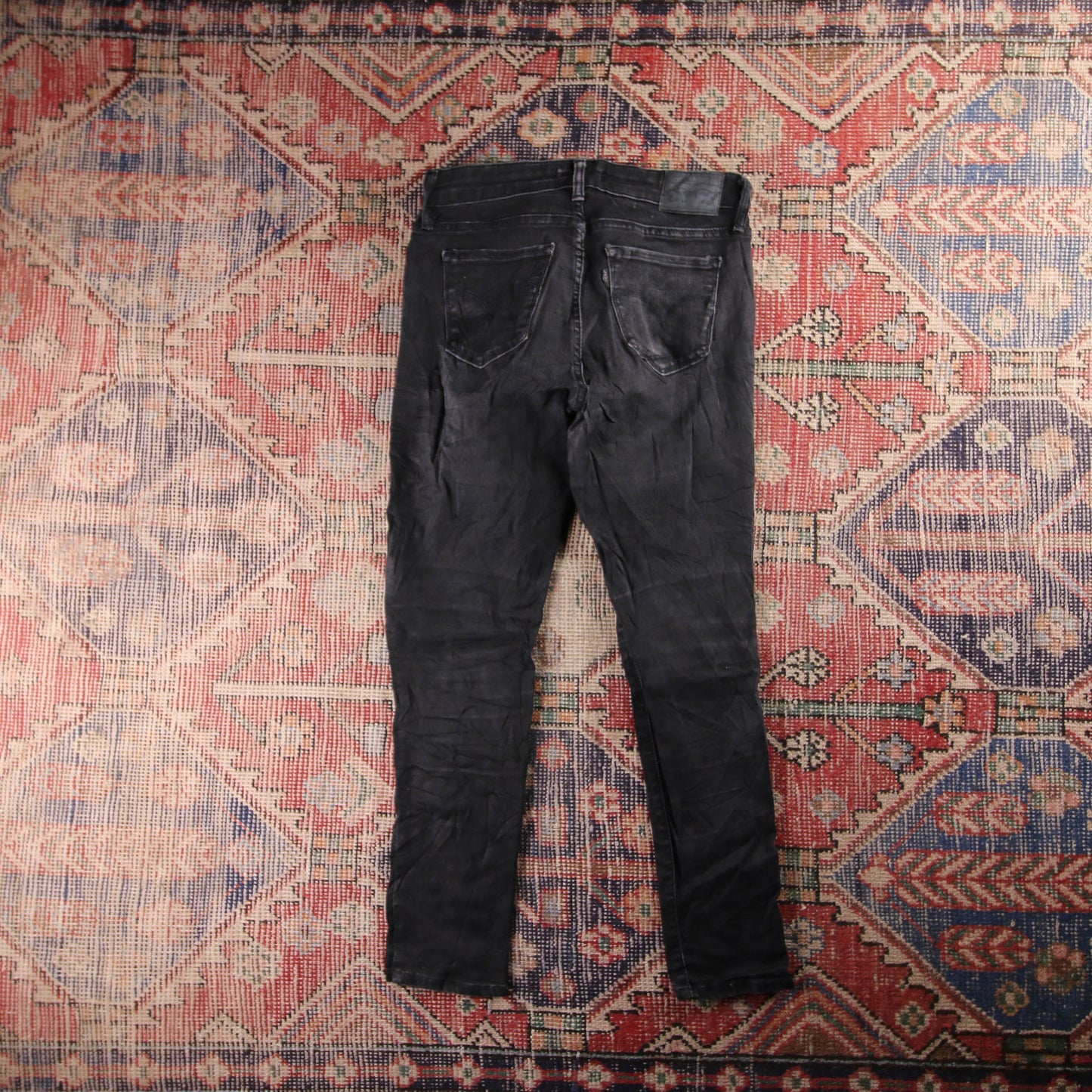 Levi's 710 Red Tab W28 L27 Skinny Black Denim Jeans