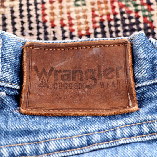 Wrangler W38 L31 Straight Leg Relaxed Fit Blue Denim Jeans