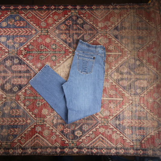 Lee W38 L30 Straight Leg Slim Fit Blue Denim Jeans