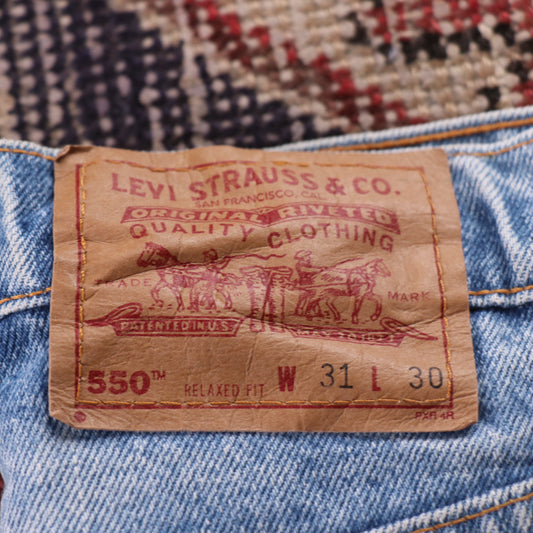 Levi's 550 W30 L29 Tapered Leg Relaxed Fit Blue Denim Jeans