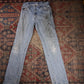 Wrangler W30 L35 Straight Leg Regular Fit Classic Ripped Style Blue Denim Jeans