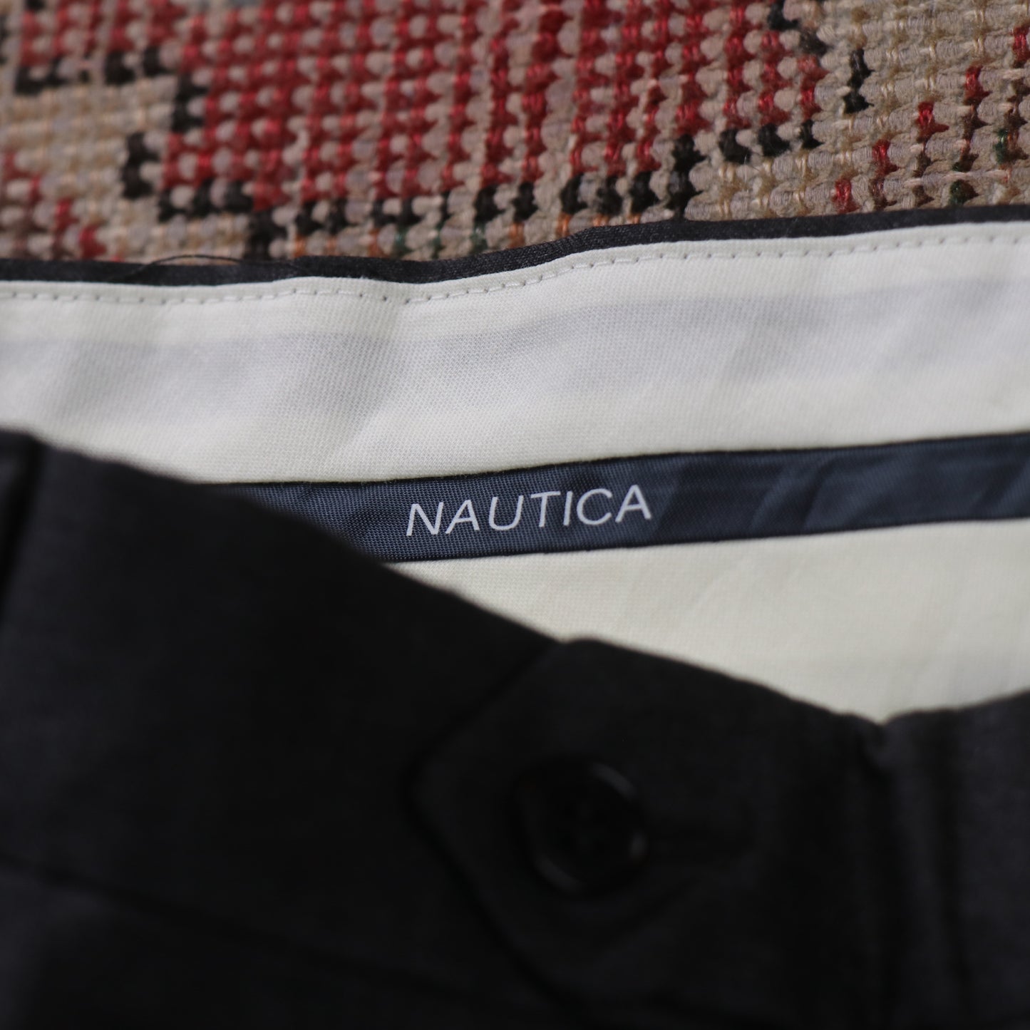 Nautica W28 L33 Straight Leg Grey Cotton Blend Trousers
