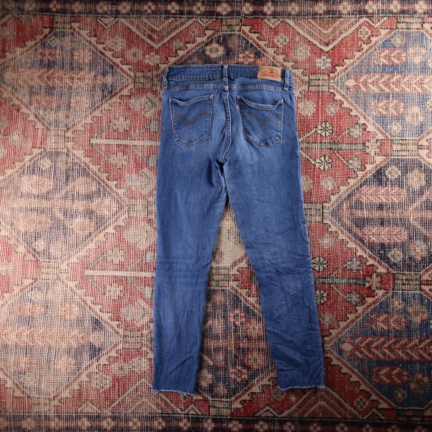 Levi's 711 Red Tab W28 L26 Skinny Blue Denim Jeans