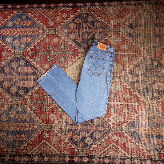 Levi's 550 W26 L30 Tapered Leg Relaxed Fit Blue Denim Jeans