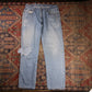 Levi's 550 W36 L32 Tapered Leg Relaxed Fit Classic Ripped Style Blue Denim Jeans