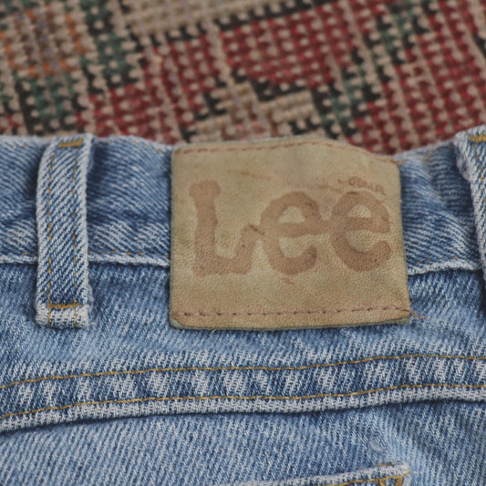 Lee W38 L28 Straight Leg Loose Fit Blue Denim Jeans