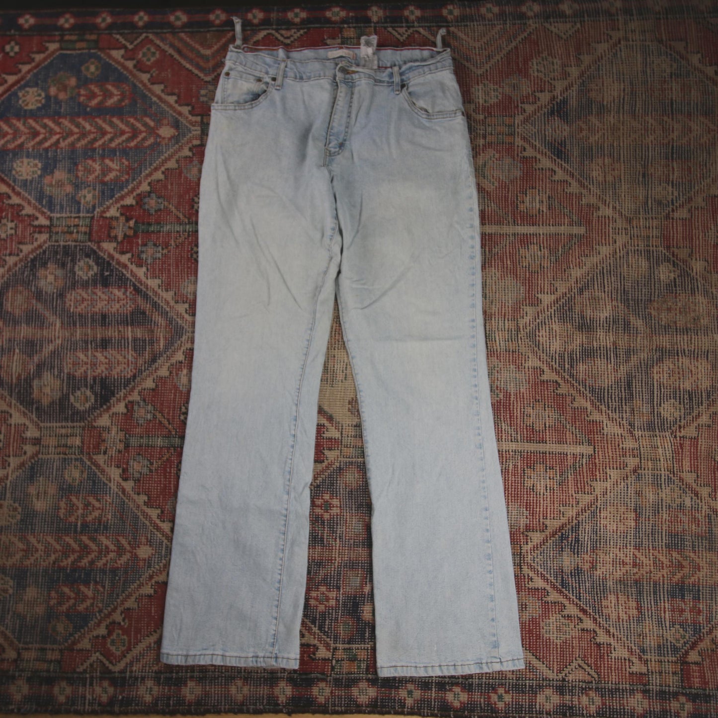 Levi's W34 L32 Straight Leg Loose Fit Blue Denim Jeans