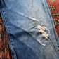 Wrangler W36 L30 Straight Classic Ripped Style Blue Denim Jeans