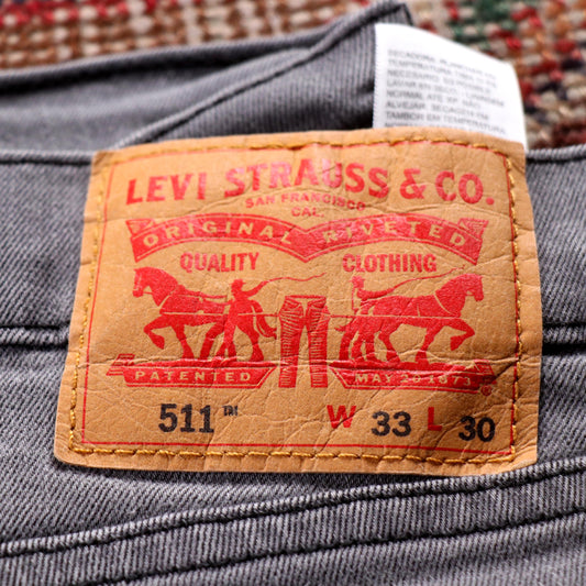 Levi's 511 W32 L28 Slim Fit Grey Denim Jeans