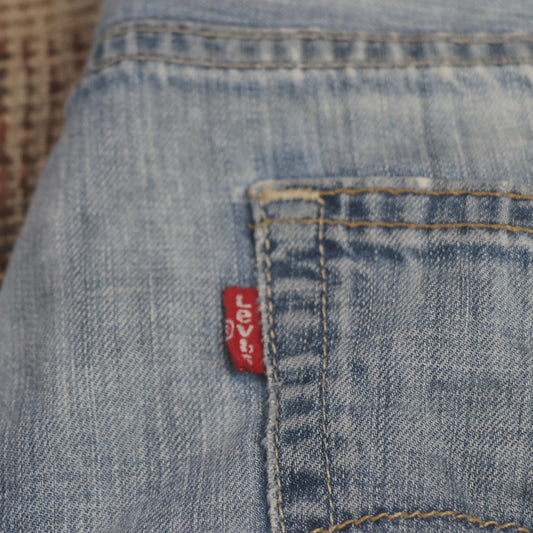 Levi's W34 L30 Straight Leg Loose Fit Classic Ripped Style Blue Denim Jeans