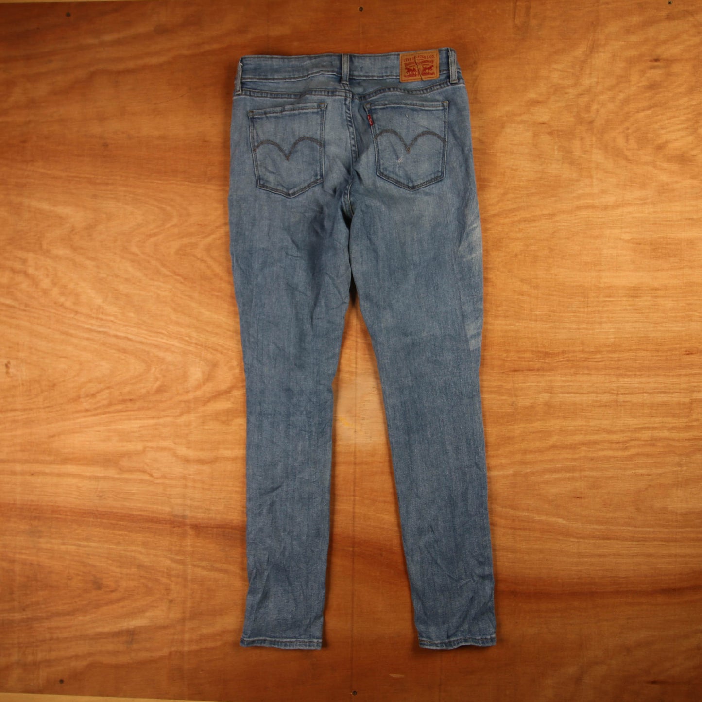 Levi's 711 Red Tab W30 L28 Skinny Classic Ripped Style Blue Denim Jeans