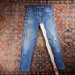 Wrangler W36 L30 Straight Classic Ripped Style Blue Denim Jeans