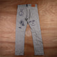 Levi's 513 Red Tab W32 L30 Straight Leg Slim Fit Beige Denim Jeans