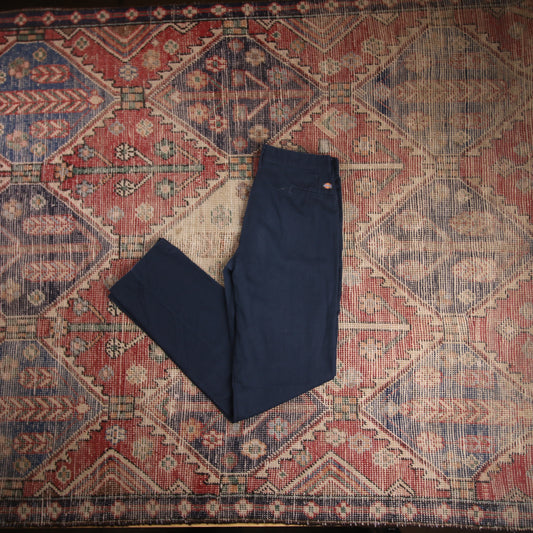 Dickies W28 L30 Straight Leg Blue Cotton Blend Trousers
