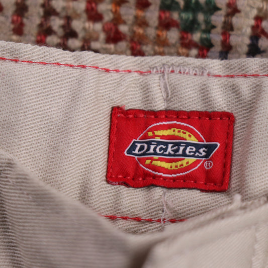 Dickies W32 L28 Straight Leg Beige Cotton Blend Trousers