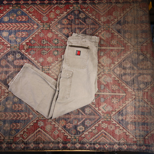 Wrangler Double Knee W38 L32 Cargo Beige Denim Trousers