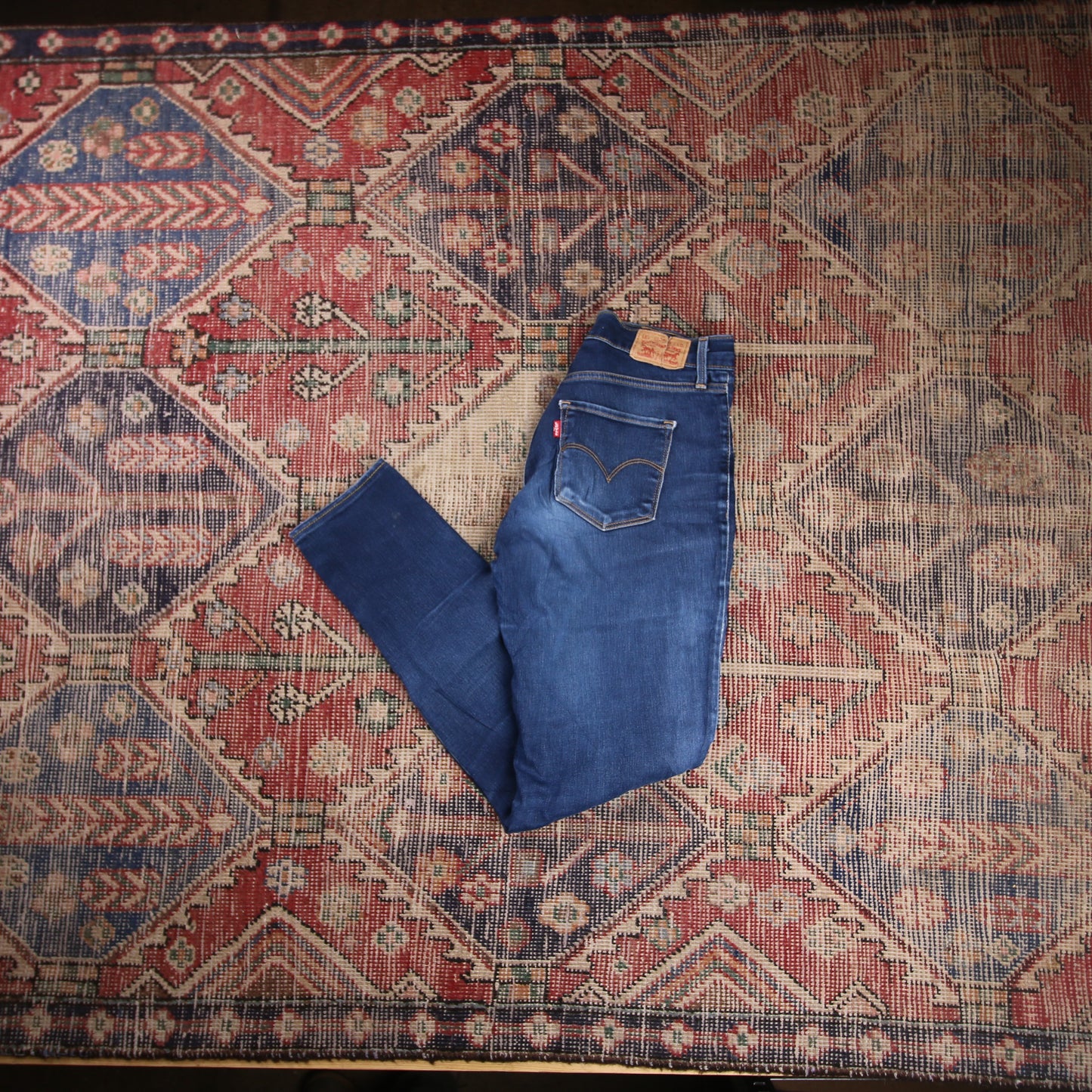 Levi's W26 L29 Skinny Classic Ripped Style Blue Denim Jeans