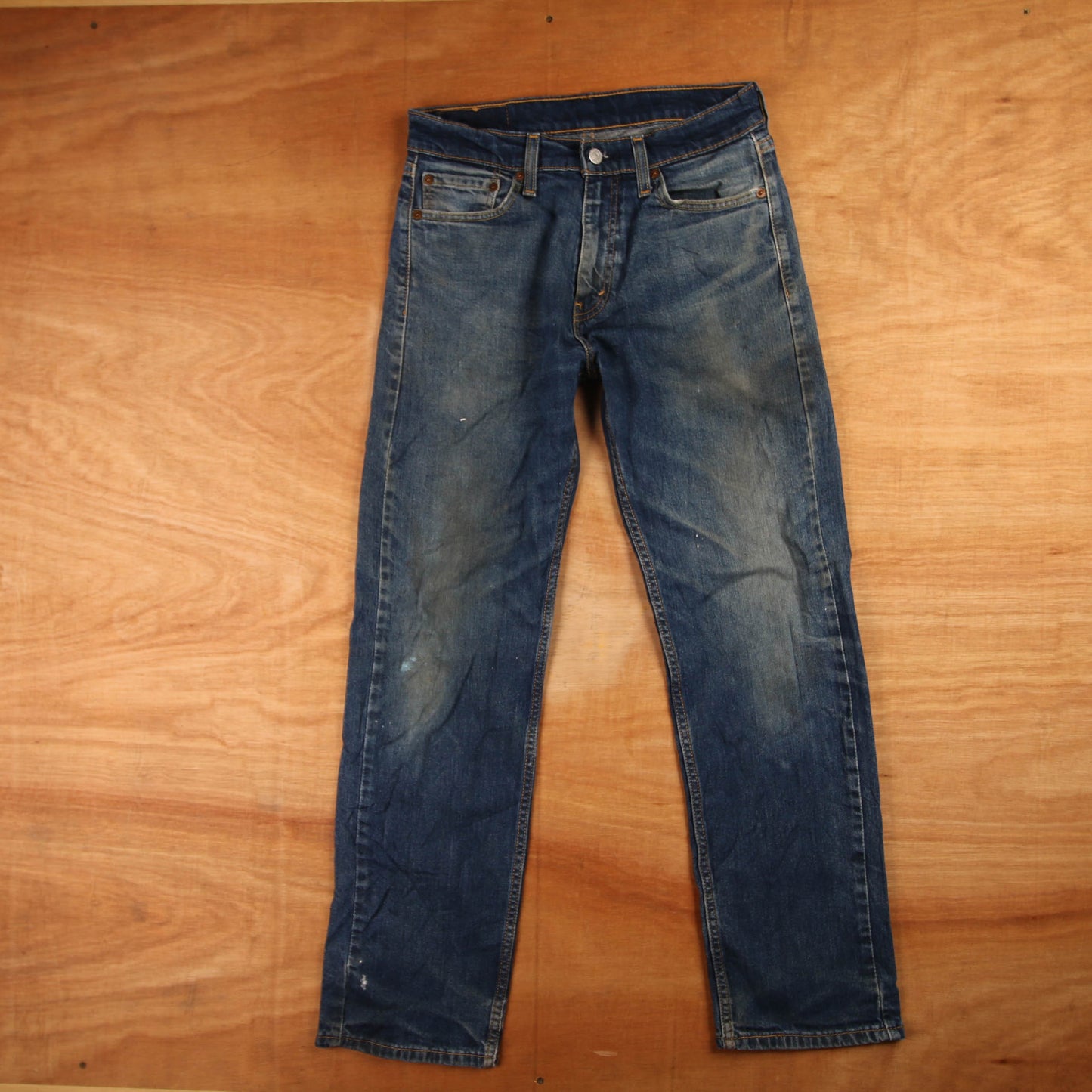 Levi's 505 Red Tab W30 L29 Straight Leg Regular Fit Blue Denim Jeans