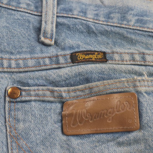 Wrangler W40 L29 Straight Leg Loose Fit Distressed Style Blue Denim Jeans