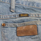 Wrangler W40 L29 Straight Leg Loose Fit Distressed Style Blue Denim Jeans