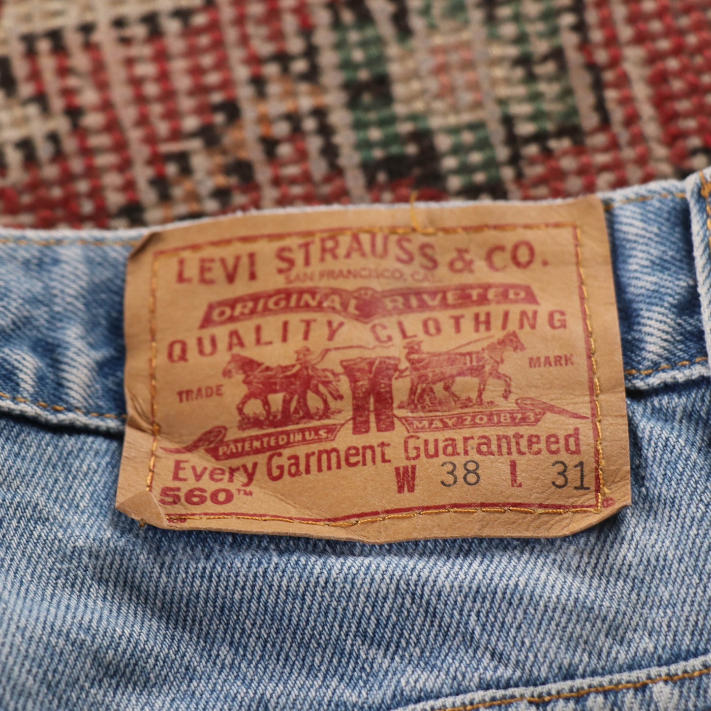 Levi's 560 Red Tab W38 L31 Comfort Fit Blue Denim Jeans