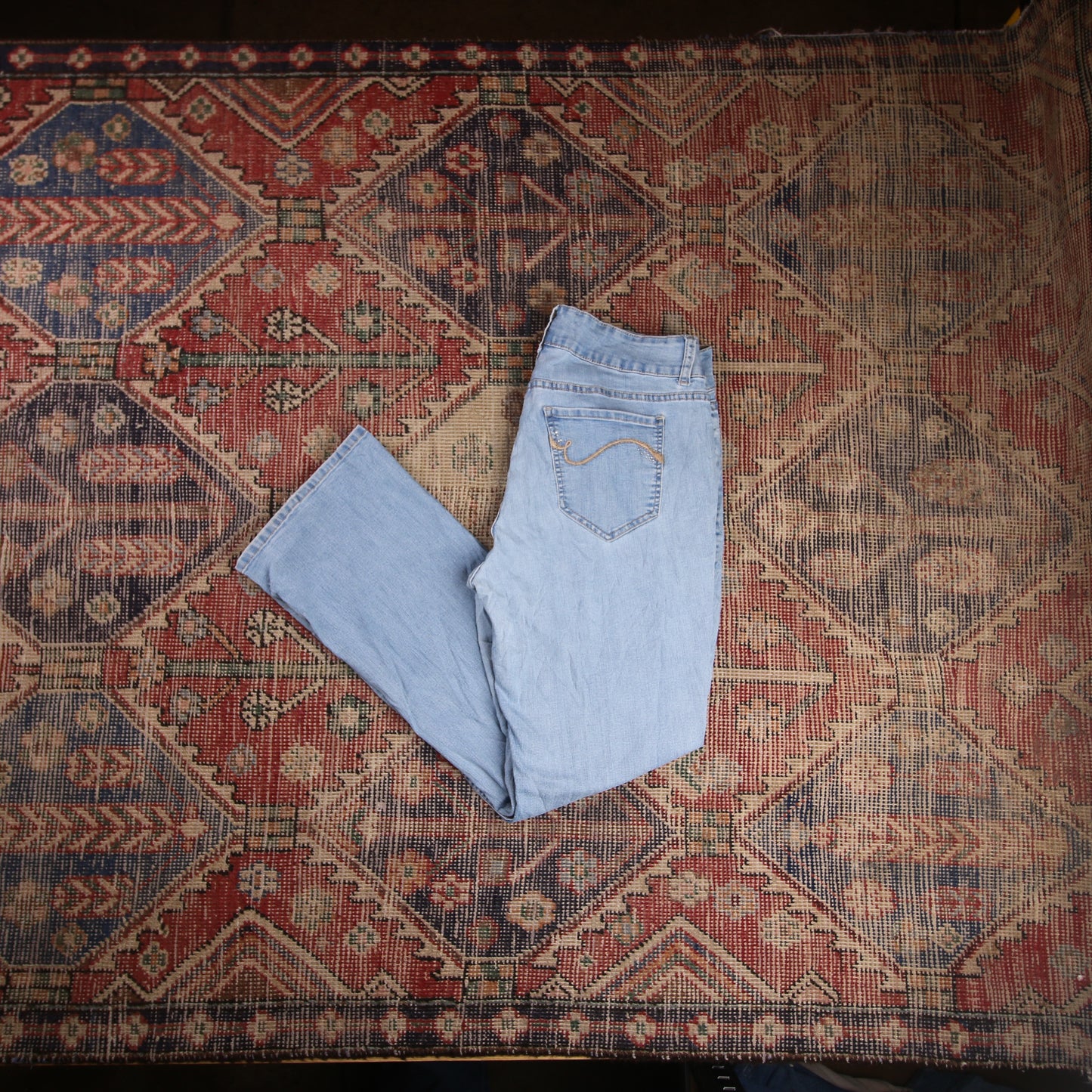 Lee W32 L28 Flared Blue Denim Jeans