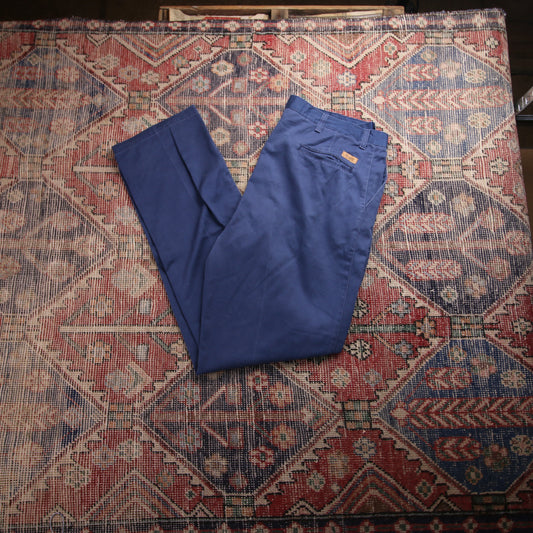 Wrangler W36 L33 Straight Leg Blue Cotton Blend Trousers