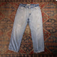 Levi's 550 W34 L26 Tapered Leg Relaxed Fit Distressed Style Blue Denim Jeans