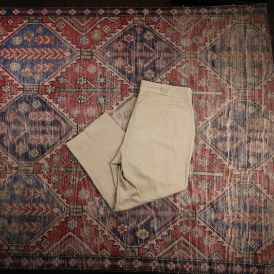 Dickies W36 L25 Straight Leg Beige Cotton Blend Trousers