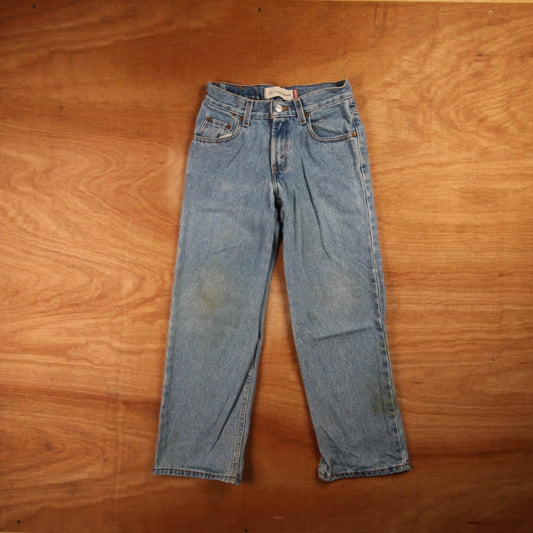 Levi's 550 Red Tab W24 L24 Tapered Leg Relaxed Fit Blue Denim Jeans