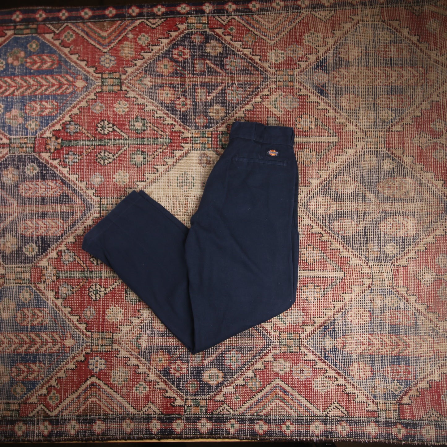 Dickies W30 L29 Straight Leg Blue Cotton Blend Trousers